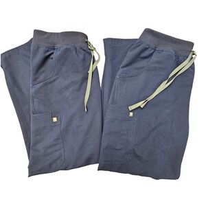 FIGS Scrub Set Womens Large Navy Technical Collection Straight Leg